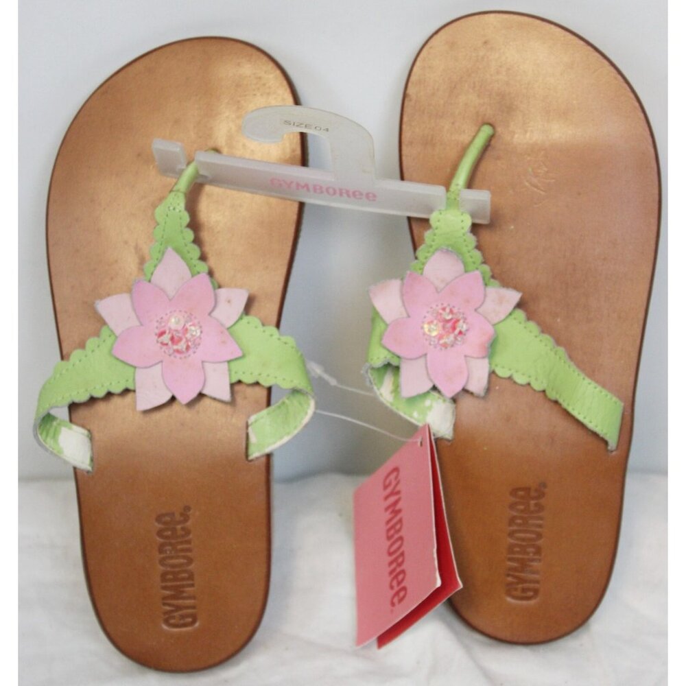 2006 Gymboree Island Fun Flip Flips Shoes sz 13 Thongs Sandals Pink Floral Beach